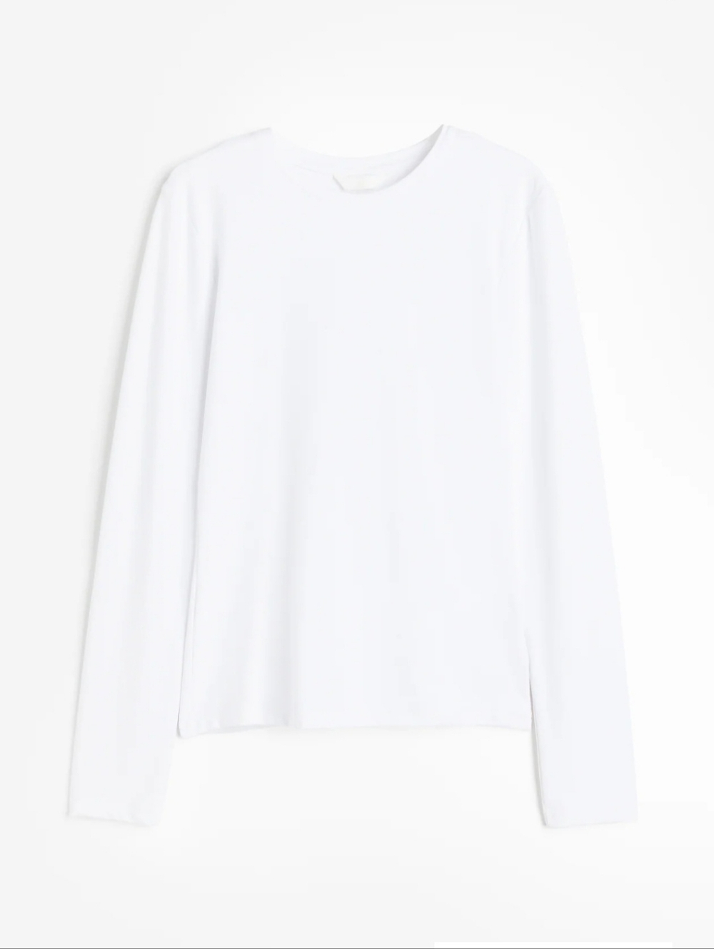White Long Sleeve Jersey Shirt